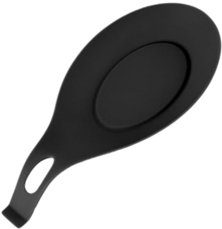 Ciieeo Soporte para Mantener Negra Cocina de Cucharas Resistente de Silicona para al Calor, Reposacucharas Delicado y Elegante la Cocina Limpia Organizados Utensilios