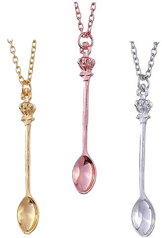 ANDRESLAD 3pcs Crown Gold Rose Charms Jewelry for Women Clavicle Chain Fashionable Costume Hip-hop Accessory