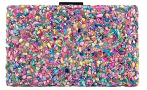 MODELISA - Bolso Clutch Cartera De Mano Cadena De Hombro Piedras Boda Noche Evento Mujer