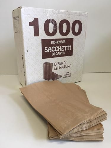 100/1000 Sacchetti di Carta Marroni 14x30 cm Sacchetto in Carta Kraft Avana per Alimenti Pane Dolci DOLCIUMI Articoli da Forno ORTOFRUTTA (100)