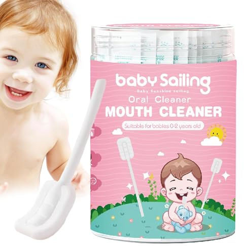 Walopola Baby Gaze Zungenreiniger | Weicher Mundreinigungsstab - Tragbarer Mundgaze Gum Cleaner, Flexible Zahnbürste Zungenreiniger für Babys Zunge, Mund und Zahnpflege