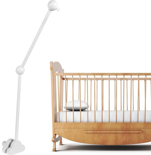 Mobile Halterung Holz für Babybett Wickeltisch 360°Drehbar 69cm Höhenverstellbar Baby Mobile Halterung Holz Babybett mit Wickeltisch Baby Mobile Halterung Wickeltisch für Kinderbett (1)