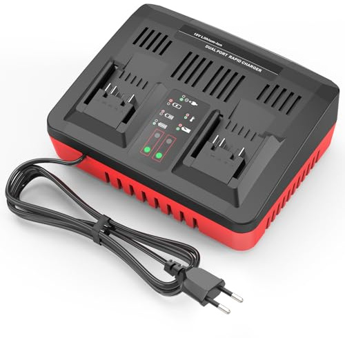 ASUNCELL 3A Chargeur Double Port pour Power X-Change 18V Batterie Li-ION, Chargeur Rapide Twincharger, Gestion Intelligente de la Charge avec Affichage LED