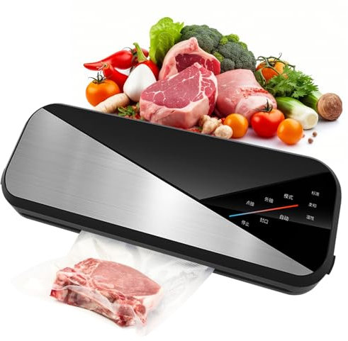 Colexy Macchina Sottovuoto Alimenti, 6 in 1 Sigillatore Sottovuoto Macchina 80 kPa con 30 cm Striscia di Sigillatura per Conservazione Alimenti Secchi e Umidi con Sacchetti Sottovuoto e Tubo, Nero