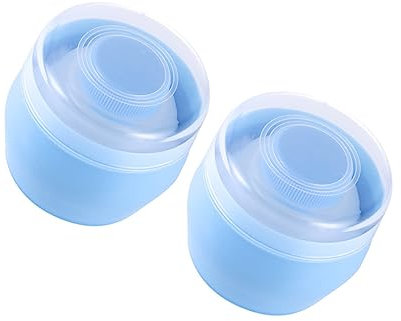 Generisch 2 Stück Plüsch Puff Gesichtspuder Make Up Koffer Shampoo Para Puff Schwammbehälter Foundation Puderquaste Nagellackentferner Schwammdeckel Maniküre Schwammbecher El Weißer