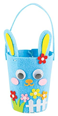 Osterkörbchen Hase mit Henkel, Mini Osterkorb Filz Kinder, Osternest Ostern Korb, Osterhasen Taschen Ostereier zum Befüllen, Ostersäckchen Basteln Hase, Geschenktüten Osterdeko Ostern