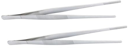 VINTORKY 2 Unids Pinzas De Comida De Acero Inoxidable Pinzas De Cocción A Prueba De Herrumbre De Carne Práctica