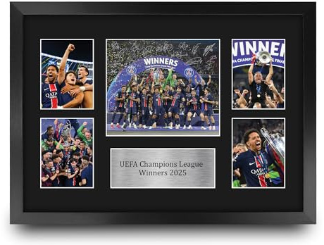 HWC Trading Paris Blue and Reds Cadeaux imprimés avec photo autographe signée pour les fans et supporters de football - A3 Encadré
