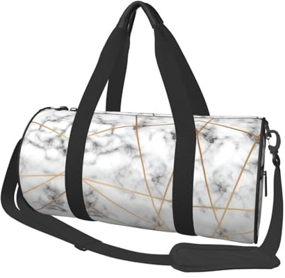 Runde Seesack aus Segeltuch, mit Marmoriertextur, wasserdicht und reißfest. Faltbare Wochenend-Reisetasche