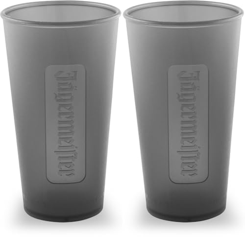 Jägermeister 2 Stück Originale 0,3l Plastik-Becher Party-Becher Cup Cup's, transparent/grau