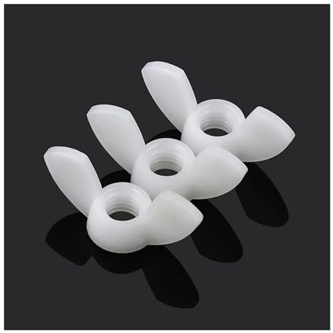 10/20 Stück M3 M4 M5 M6 M8 M10 M12 Nylon-Flügelmuttern, schwarz-weiß, Kunststoff-Flügelmutter, Schmetterlingsmutter, Kunststoff-Rändelmutter(WHITE,M4-20Pcs)