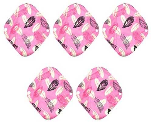 PartyKindom 5piezas Toallas Sanitarias Lavables De Compresas Menstruales Reutilizables Para Uso Diario De Mujeres