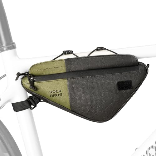 ROCKBROS Ultraleichte Fahrrad Rahmentasche Wasserabweisend Reißfest | Dreieckstasche, Fahrradtasche, Umweltfreundliches Material, Schultergurt, für Rennrad MTB Trekkingrad, 0,7 L