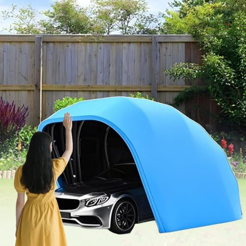 Tragbarer Aufbewahrungsunterstand - Halbautomatische Zeltgarage, Winddicht und schneefest, Mobile Faltgarage für Pickup, Boot und Traktoren
