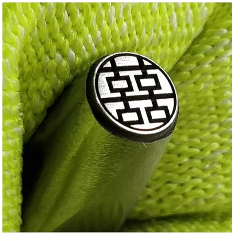 CYHTYM Schlagzahlen Gold- und Silberschmuck-Metallstempel-Design-Stempelwerkzeug, handgeschnitzte Doppelglücksmuster-Stahlstempelform(8mm)