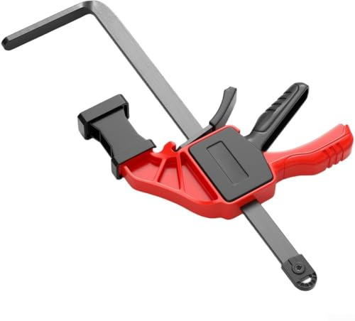 Jotekonoby Track Saw Guide Rail F Type Clamp with 90kg Maximum Clamping Force, Protective Rubber Tips and Quick-Release Mechanism for Woodworking(A)