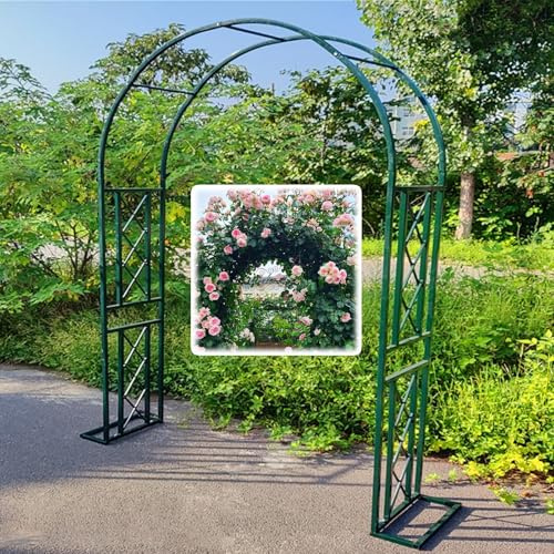 Rosenbogen aus Metall Gartenbogen verzinkt Rankgitter 6 Breiten 140-340cm Stabil Rostfrei für Kletterpflanzen, Outdoor Hochzeit, Rosenbogen Rankhilfe Ceremony Decor(Green,Width 55in/140cm)