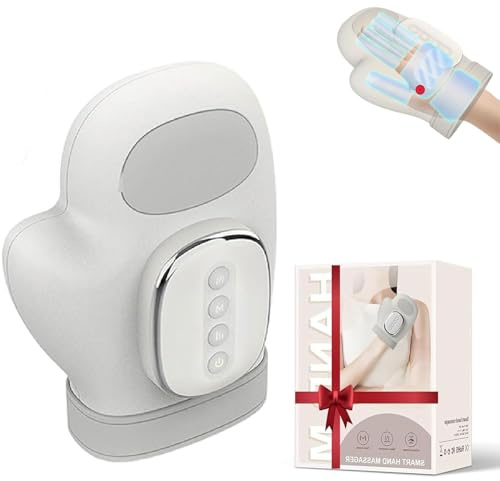 Intelligentes Handmassagegerät mit Wärmefunktion – Luftdruck- & Fingerzonenmassage für Hände & Handgelenke, 3 Modi & 5 Intensitätsstufen, Elektrisches Kabelloses Handmassagegerät für Männer & Frauen