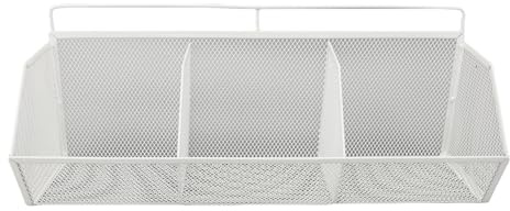 OVAQUIXI Cesto Portaoggetti da Appendere in Filo Metallico a 3 Griglie, Organizer da Parete con Adesivo Forte, 15 X 3,9 X 5,9 Pollici, per Cucina, Bagno, Lavanderia (WHITE)