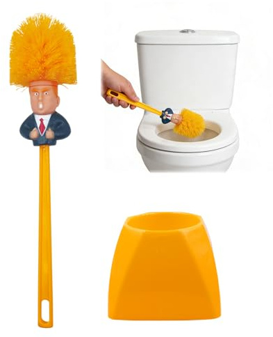 Cepillo para Inodoro Trump,Escobillas de baño Trump,Trump Toilet Brush | Escobilla de Inodoro con Soporte, Cepillo de Limpieza de baño Divertido, Herramientas de Limpieza de baño,Regalo Divertido
