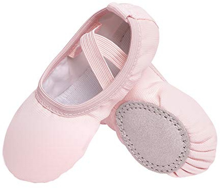 Stelle Canvas Ballet Shoes Toddler Girls Ballet Slippers No-Tie Boys Dance Shoes(Ballet Pink,13ML)
