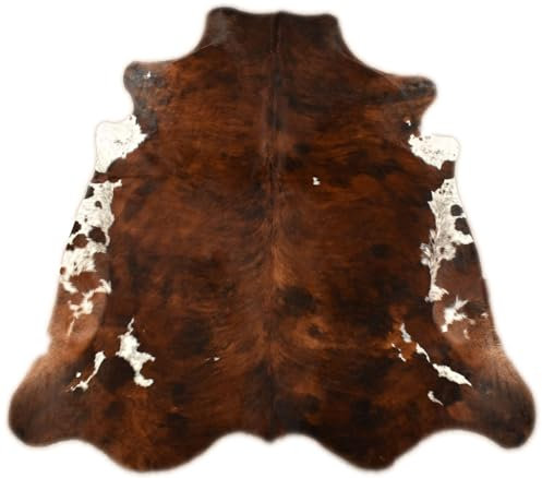 generisch KUHFELL STIERFELL BRAUN Weiss 210 x 190 cm Fell Teppich RINDERFELL DREIFARBIG