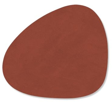 LindDNA Glasuntersetzer Curve aus recyceltem Nupo Leder in der Farbe Sienna mit Einer Größe von 11x13cm, 989999