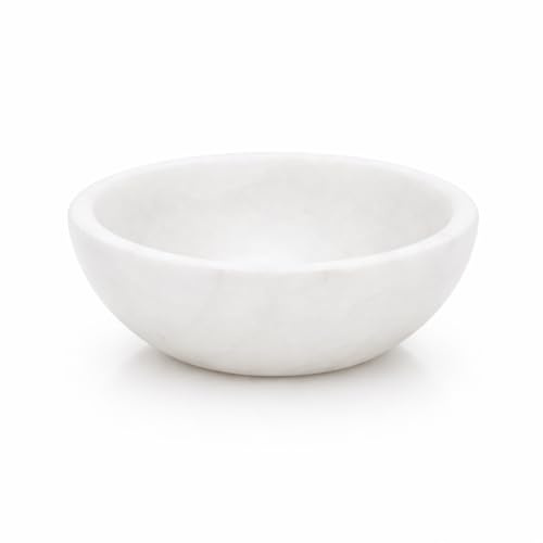 Heimtex Cuenco de cristal de selenita, cuenco redondo de cristal de selenita para decoración de habitación y accesorios decorativos para el hogar (8 cm)
