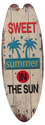 ifundom Holz Surfbrettschilder Holz Surfbrett Hanges Schild Wandkunst Dekorationen Wandhängedekoration Stranddekor für Home Bar Party Sommer Beach Beige