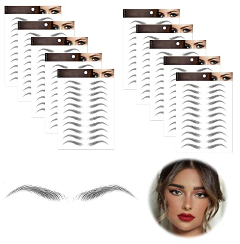 Augenbrauen Tätowierungen Aufkleber, Wasserdicht Eyebrow Tattoo Sticker | Schwarz;10 Blätter 110 Paar Augenbrauen Tattoo Aufkleber; Temporäre Augenbrauenaufkleber; Langlebig für Mädchen Makeup