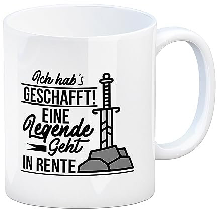 Rentner Kaffeebecher Ich habs geschafft Eine Legende geht in Rente für Eltern mit Spruch zum Ruhestand Tasse Kaffeetasse Vorruhestand witzig