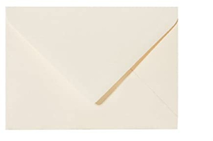 Paper24 25 Umschläge B6 feuchtklebend 120 g/qm, Briefumschläge 12,5 x 17,5 cm in der Farbe Zartcreme Chamois