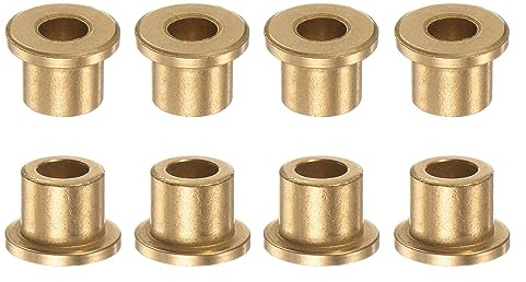 QUARKZMAN 8Stk Flansch Gleitlager Hülse Sinterbronze Buchsen 6x10x10mm | Selbstschmierende Lager mit 14x2mm Flansch Niedrigem Reibungskoeffizienten für Elektromotoren, 3D-Drucker, Maschinenbau