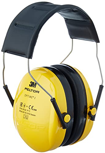 3M Peltor Optime I Kapselgehörschutz H510A mit weichen Polstern – leichter Gehörschutz, schützt vor hohen Geräuschpegeln im Bereich von 87-98 dB (SNR: 27 dB), gelb, 1-er-Pack