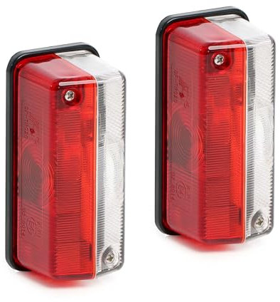Wiltec 2X Positionsleuchte, Umrissleuchte für Anhänger 2er Set, Begrenzungsleuchte mit Halterung, Anhängerbleuchtung mit E-Prüfzeichen