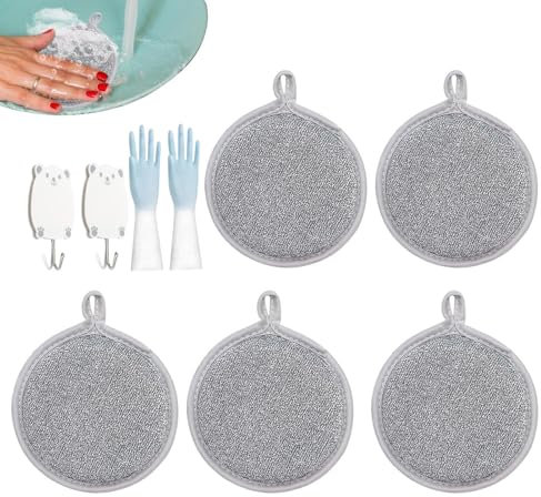 Trapos de alambre para lavar platos, trapo para fregar platos, trapo de cocina reutilizable, paños de cocina, paños de cocina, absorbentes y de secado rápido multiusos para limpiar artículos