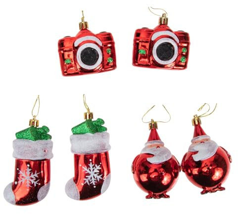 OFFSCH 6 Stücke Weihnachten Baum Dekorationen Rot Sicher Kunststoff Indoor Decor Für Xmas Party