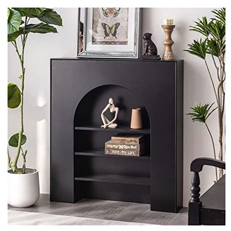 Kaminsims-Umrandung Kaminsims-Einfassung for Elektrokamin, französischer dekorativer Schrank, Kamin-Simulation, schwarze Vitrine, Wohnzimmer-Kamin-Ofen-Kaminsims-Einfassung Kaminsims-Dekor(60*20*80cm)