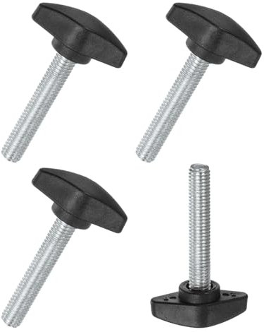 M METERXITY 4 Pcs Vis à Oreilles, M8x40mm Boutons à Ailettes en T, Bouton de Serrage à Poignées en T en Plastiqueb pour Travail du Bois/Machines, Vis à Oreilles à Filetage de Serrage [Noir]