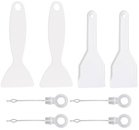 Casa Raschietto Paletta Ghiaccio per Frigorifero e Congelatore, 4 per Ghiaccio Multifunzionale Rinforzato e 4 Strumenti di Pulizia per Fori di Drenaggio Universali per Frigorifero e Congelatore