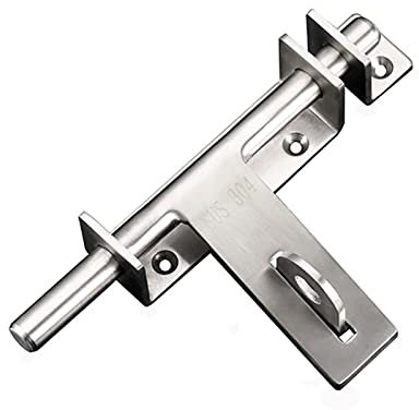 serratura scorrevole in acciaio, Chiavistello for cancello scorrevole, chiavistello a cilindro ispessito da 170 mm con foro for lucchetto, chiusure for porte interne finitura spazzolata