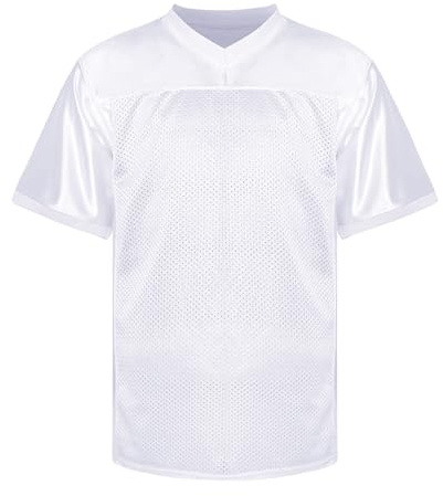 Mymyguoe Men's Soccer Jersey Blank Football Practice Jersey For Athletic Training And Daily Leisure Solid Color Practice Team Sports Uniforms Hip Hop Hipster Mesh Pullover, White, S
