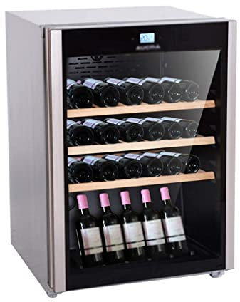 IUBGFTO Enfriador de Vino, Enfriadores de Vino con Estante de Roble Independiente, Enfriador de Vino con encimera de Ajuste de botón táctil con Pantalla LCD