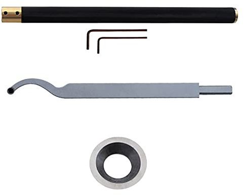 Tours à bois, tour à col de cygne à pointe en carbure, mini-barre d'outils, ensemble d'outils de tournage sur bois avec insert rond en carbure de 8,9 mm for bricoleur ou menuisier, petit couteau creux