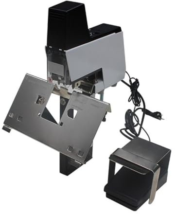 Agrafeuse électrique avec pédale pour reliure de papier robuste et pliable – Couture plate professionnelle pour bureau et impression