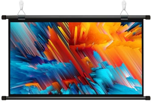 Écran De Projection Mural TV Et Home Cinema Toile Vidéo Projecteur 16:9 4K HD, Écran De Projection Portable Peut Être Facilement Enroulé, L'écran De Cinéma Anti-Plis Ecran Projecteur(16:9,50)