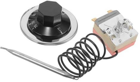 Gasofen Thermostat Mechanisch 16a mit Präziser Temperatursteuerung | Temperaturschalter, Vielseitig Einsetzbar für Herd und Heizung, Kunststoff und Metall, Schutz vor Überhitzung
