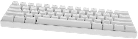 ROMISBABA Clavier De Jeu Mécanique Compact Filaire RGB 61 Touches pour Pc Et Ordinateur Portable, Gamers, Rétroéclairé Blanc, Portable, Ergonomique, Adapté Aux Sessions Prolongées De Jeu