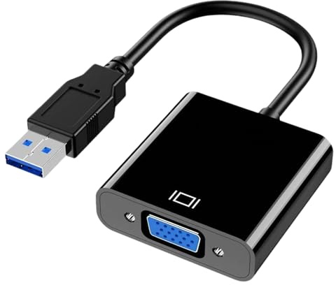 VGE Adaptador USB 3.0 a VGA, tarjeta gráfica externa, convertidor para Windows portátil, PC, compatible con proyector de monitor, proyector, pantalla de TV, fácil Plug & Play, ideal para trabajos de