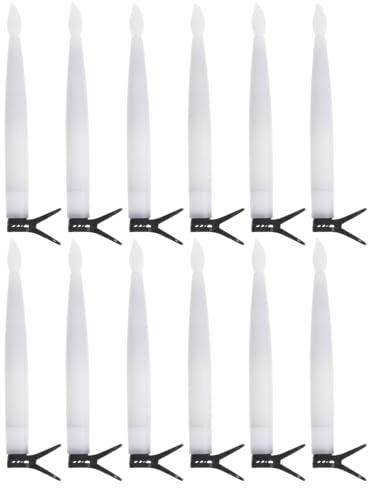 GETAJGHSD 12sets Candele Coniche Led Per Albero Di Natale Clip e Ganci Inclusi Bastoni Lenza Da Pesca Decorazioni Natalizie e Halloween Per Casa e Ufficio